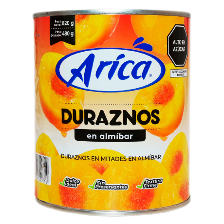 DURAZNO EN CONSERVA ARICA LATA x 820 gr