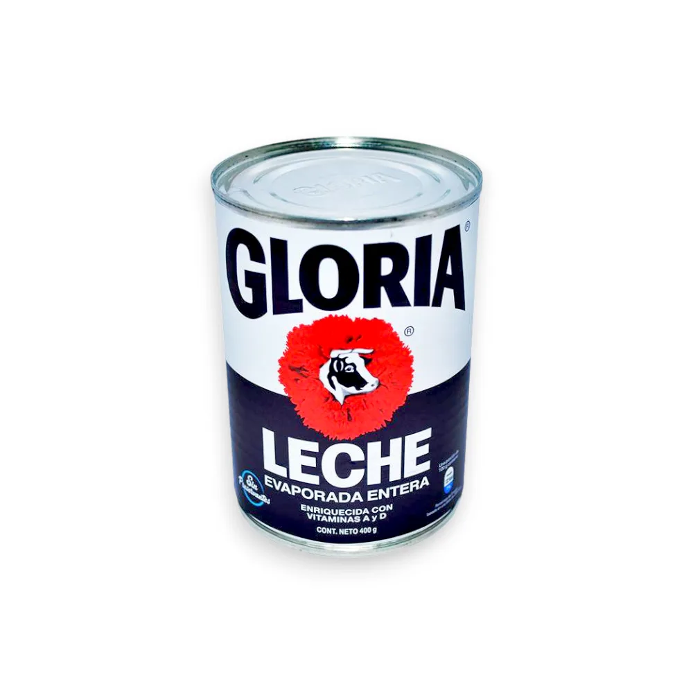 LECHE RECONSTITUIDA ENTERA GLORIA AZUL LATA X 390 GR