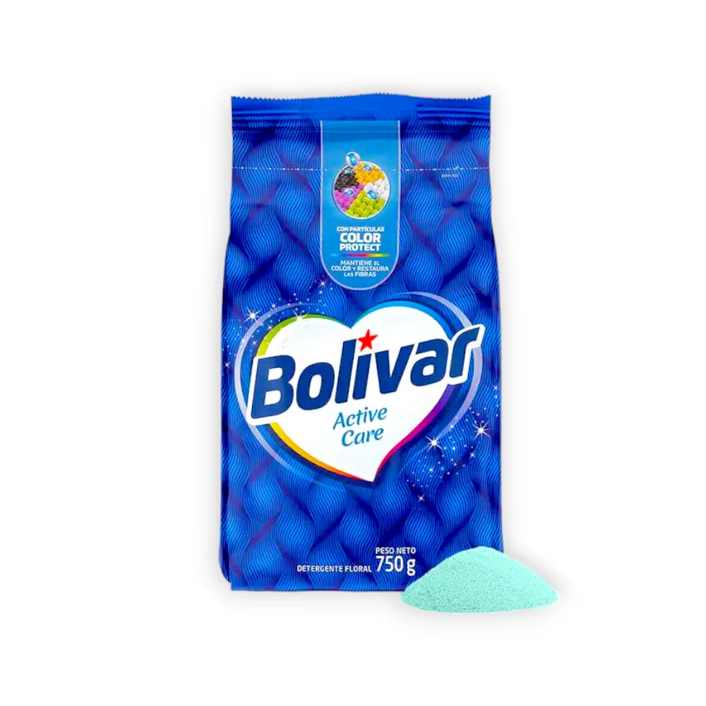 Detergente en Polvo BOLIVAR Active Care Floral x750 gr