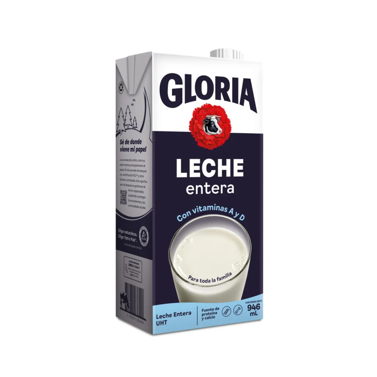 LECHE ENTERA UHT GLORIA CAJA X 946 ML